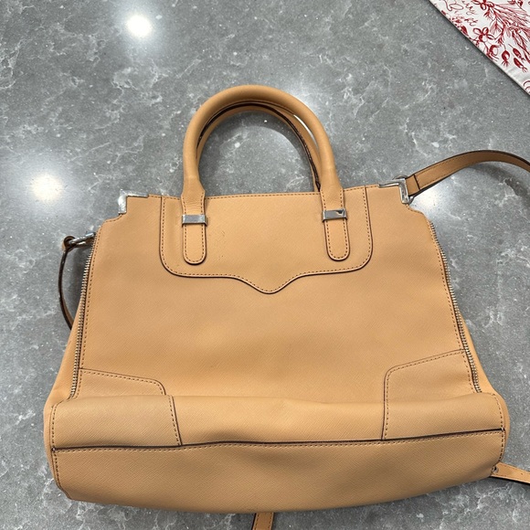 Rebecca Minkoff Amorous Saffiano Leather Satchel Cream/Camel - Picture 5 of 11